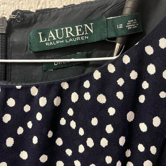 Lauren Ralph Lauren Polka Dot Fit & Flare Dress Size 12 - Picture 3 of 6
